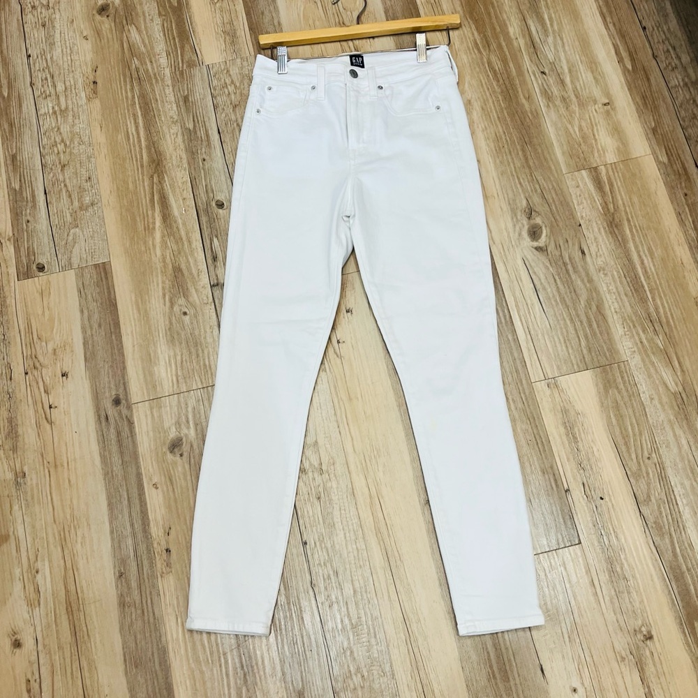 Woman's Gap white True skinny jeans mid size sz 4 - Picture 4 of 7